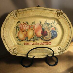 Tam San Designs Confitures de Provence Signed Hand painted Fruit Platter 14”